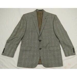Lauren Ralph Lauren Silk Wool Check 2 Button Blazer Sport Coat Jacket 41 R